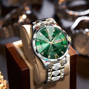 স্টাইলিশ মেনস ওয়াচ- সিলভার গ্রীন