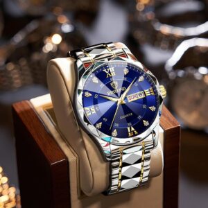 স্টাইলিশ ক্লাসিক মেনস ওয়াচ- সিলভার ব্লু